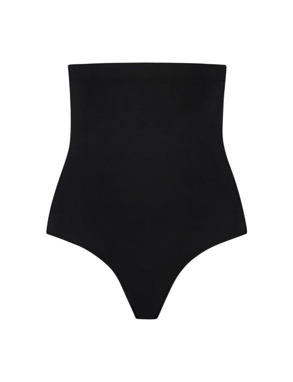 BYE-BRA - SOFT TOUCH SEAMLESS HIGH WAIST THONG BLACK SIZE XXL