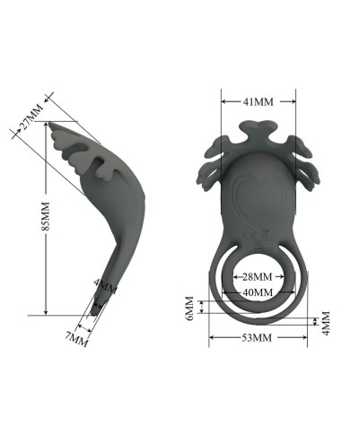 PRETTY LOVE - RECHARGEABLE VIBRATING RING WITH STIMULATOR