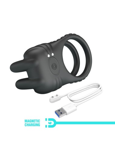 PRETTY LOVE - SINI RECHARGEABLE VIBRATING COCK RING 10 FUNCTIONS BLACK