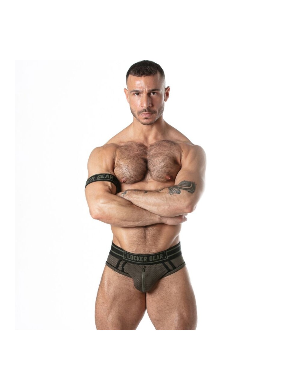LOCKER GEAR - SPORT MESH JOCK BRIEF KHAKI L