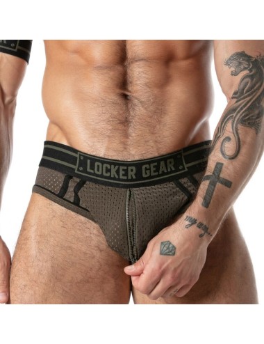 LOCKER GEAR - SPORT MESH JOCK BRIEF KHAKI L