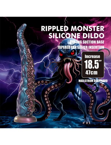 POWER MONSTERS - ABYSSAL TENTACLE TRICOLOR FANTASY SILICONE DILDO 46 CM Ø 7 CM