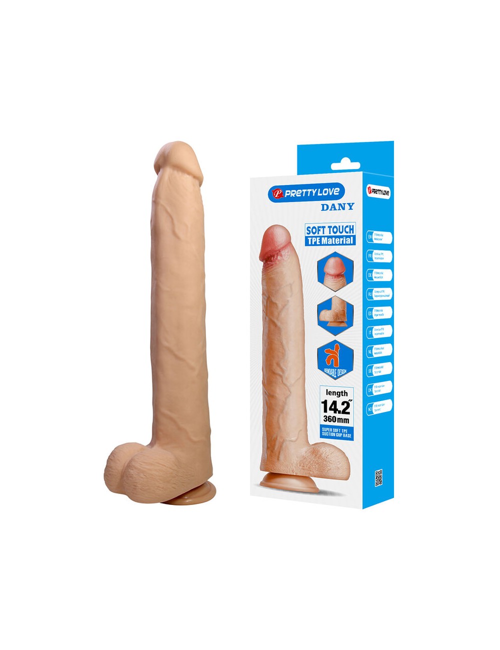 PRETTY LOVE - DANY FLEXIBLE REALISTIC DILDO WITH SUCTION CUP 36 CM -Ø- 5.6 CM