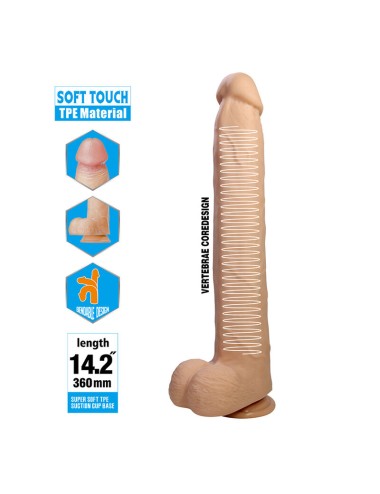 PRETTY LOVE - DANY FLEXIBLE REALISTIC DILDO WITH SUCTION CUP 36 CM -Ø- 5.6 CM