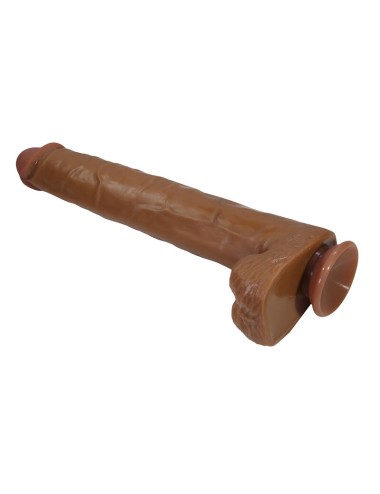 PRETTY LOVE - PAT REALISTIC FLEXIBLE DILDO WITH SUCTION CUP 40 CM -Ø- 6 CM BROWN