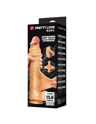 PRETTY LOVE - RAEL FLEXIBLE REALISTIC DILDO WITH SUCTION CUP 40 CM -Ø- 6 CM BROWN