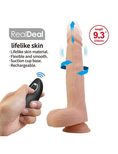PRETTY LOVE - MILES THRUSTING & ROTATING VIBRATING DILDO REMOTE CONTROL 23.5 CM Ø 4.8 CM NATURAL