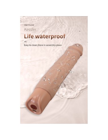 PRETTY LOVE - KESSLER REALISTIC VIBRATING DILDO WITH 10 VIBRATION MODES AND 10 THROWS, 22 CM NATURAL