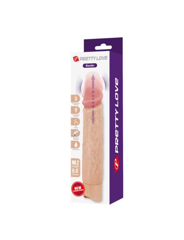 PRETTY LOVE - KESSLER REALISTIC VIBRATING DILDO WITH 10 VIBRATION MODES AND 10 THROWS, 22 CM NATURAL