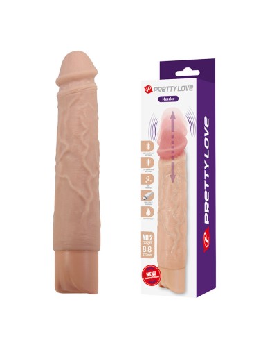 PRETTY LOVE - KESSLER REALISTIC VIBRATING DILDO WITH 10 VIBRATION MODES AND 10 THROWS, 22 CM NATURAL