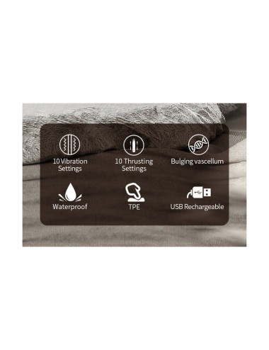 PRETTY LOVE - KESSLER REALISTIC VIBRATING DILDO WITH 10 VIBRATION MODES AND 10 THROWS, 22 CM, BROWN