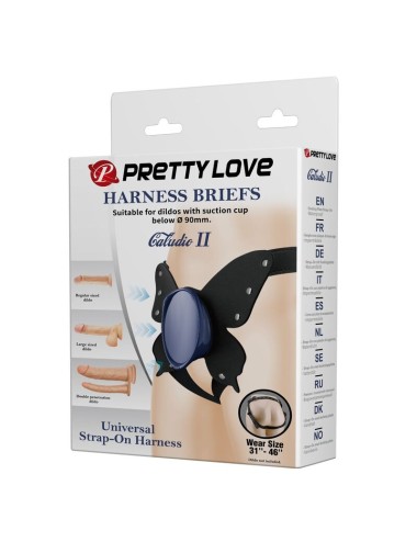 PRETTY LOVE - UNIVERSAL STRAP-ON HARNESS BRIEFS BLACK AND BLUE