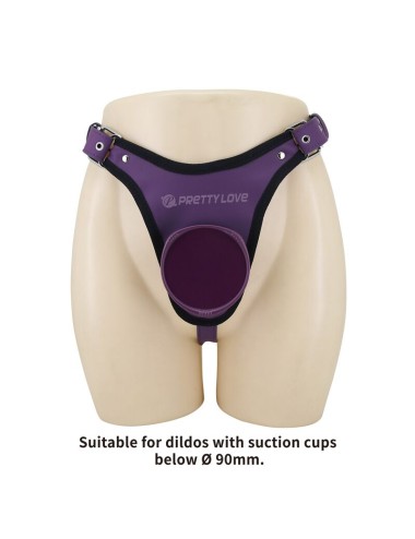 PRETTY LOVE - UNIVERSAL STRAP-ON HARNESS BRIEFS PURPLE AND BLACK