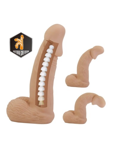 PRETTY LOVE - ZANE HARNESS WITH FLEXIBLE DILDO 17 CM Ø 4.3 CM NATURAL