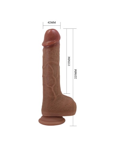PRETTY LOVE - TOMMY REALISTIC THRUSTING VIBRATOR WITH REMOTE CONTROL DARK BROWN
