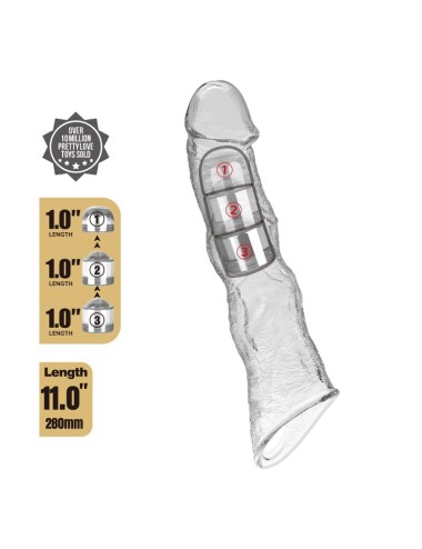 PRETTY LOVE - ADJUSTABLE PENIS EXTENSION SLEEVE 28 CM Ø 4.5 CM TRANSPARENT