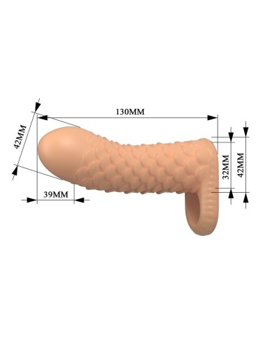 PRETTY LOVE - NESMITH PENIS EXTENSION SLEEVE 13 CM Ø 3.8 CM NATURAL