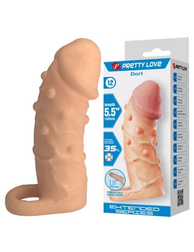 PRETTY LOVE - DORT PENIS EXTENSION SLEEVE 14 CM Ø 4 CM NATURAL