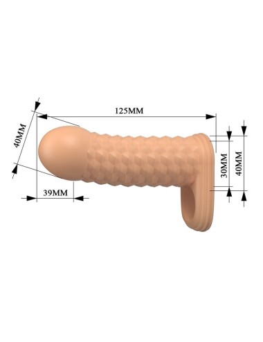 PRETTY LOVE - WOLFRAM PENIS EXTENSION SLEEVE 11.5 CM Ø 3.8 CM NATURAL