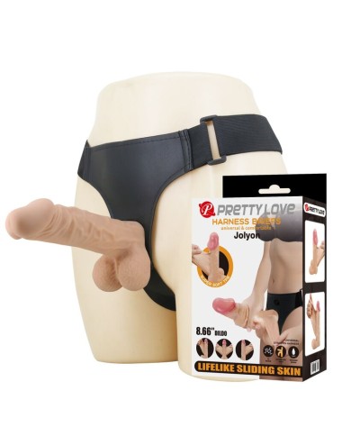 PRETTY LOVE - JOLYON HARNESS WITH FLEXIBLE DILDO 22 CM Ø 4.8 CM NATURAL