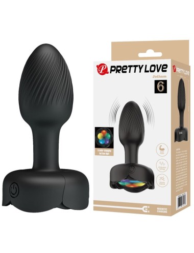 PRETTY LOVE - RECHARGEABLE VIBRATING ANAL PLUG 10 MODES BLACK