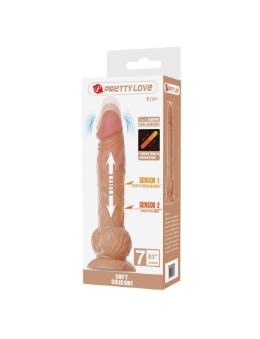 PRETTY LOVE - EREN THRUSTING VIBRATING DILDO 20.5 CM Ø 4.5 CM NATURAL