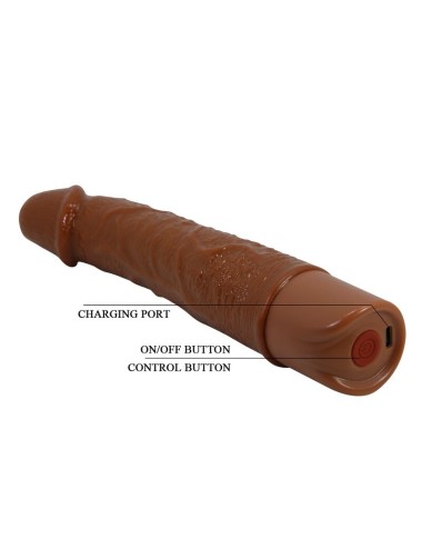 PRETTY LOVE - LEONARDO REALISTIC VIBRATOR 20 CM Ø 4 CM BROWN