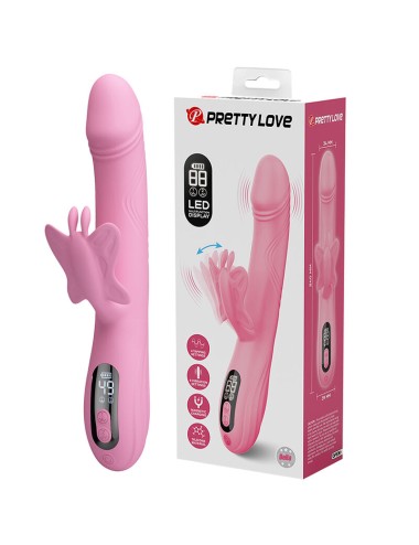PRETTY LOVE - BELLA RABBIT VIBRATOR WITH BUTTERFLY STIMULATION AND LED PINK