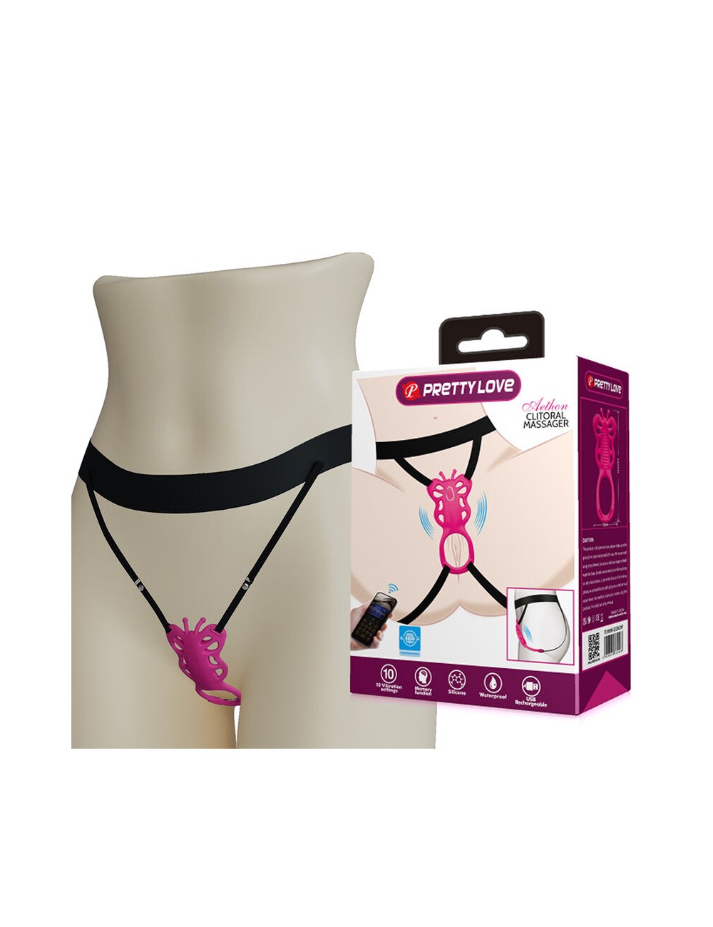 PRETTY LOVE - BUTTERFLY APP CONTROL PANTY MASSAGER PINK