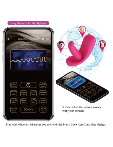 PRETTY LOVE - HAZELYNN 12 FUNCTION APP CONTROL MASSAGER PINK
