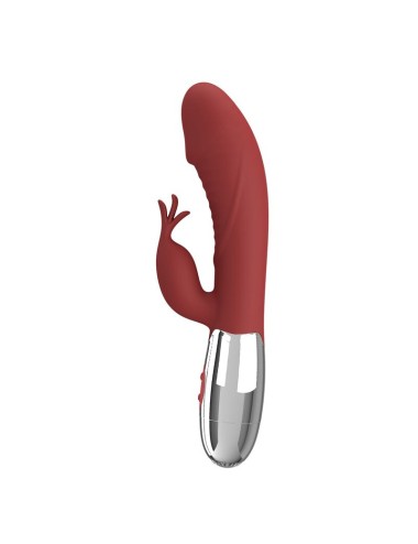 PRETTY LOVE - ROSEWOOD RABBIT VIBRATOR 30 FUNCTIONS USB RECHARGEABLE RED