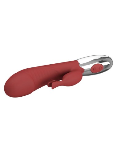 PRETTY LOVE - ROSEWOOD RABBIT VIBRATOR 30 FUNCTIONS USB RECHARGEABLE RED