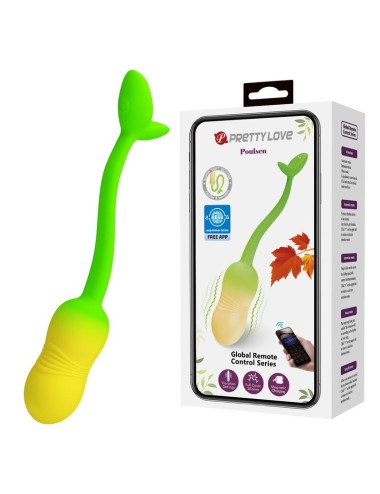 PRETTY LOVE - PULSEN APP CONTROL VIBRATING EGG 12 FUNCTIONS USB RECHARGEABLE GREEN-YELLOW