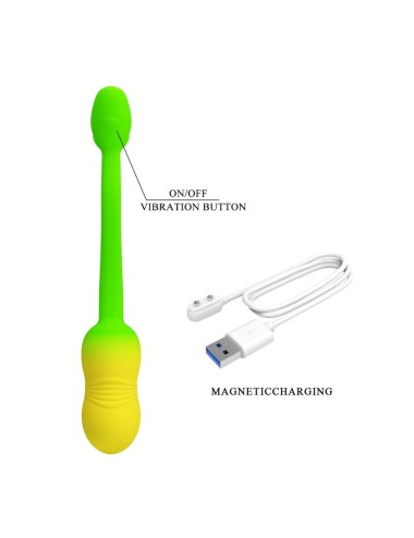 PRETTY LOVE - PULSEN APP CONTROL VIBRATING EGG 12 FUNCTIONS USB RECHARGEABLE GREEN-YELLOW