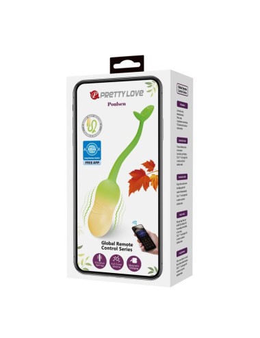 PRETTY LOVE - PULSEN APP CONTROL VIBRATING EGG 12 FUNCTIONS USB RECHARGEABLE GREEN-YELLOW