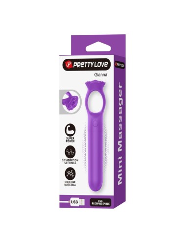PRETTY LOVE - GIANA RECHARGEABLE MINI VIBRATOR MASSAGER PURPLE