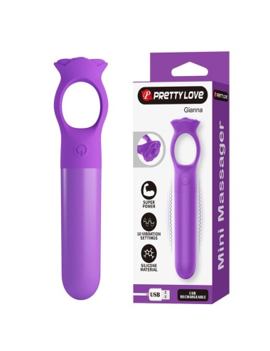 PRETTY LOVE - GIANA RECHARGEABLE MINI VIBRATOR MASSAGER PURPLE