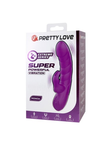PRETTY LOVE - MONICA RECHARGEABLE DUAL STIMULATION G-SPOT AND CLITORAL VIBRATOR PURPLE