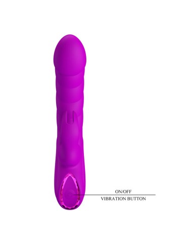 PRETTY LOVE - MONICA RECHARGEABLE DUAL STIMULATION G-SPOT AND CLITORAL VIBRATOR PURPLE
