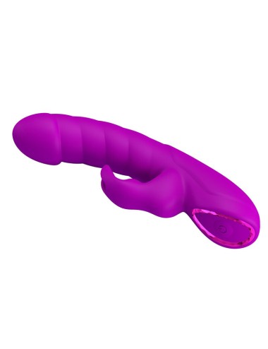 PRETTY LOVE - MONICA RECHARGEABLE DUAL STIMULATION G-SPOT AND CLITORAL VIBRATOR PURPLE