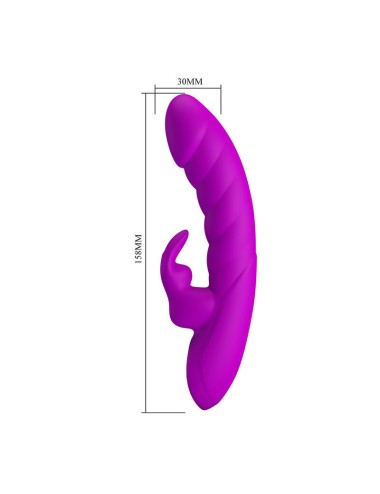 PRETTY LOVE - MONICA RECHARGEABLE DUAL STIMULATION G-SPOT AND CLITORAL VIBRATOR PURPLE