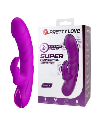 PRETTY LOVE - MONICA RECHARGEABLE DUAL STIMULATION G-SPOT AND CLITORAL VIBRATOR PURPLE