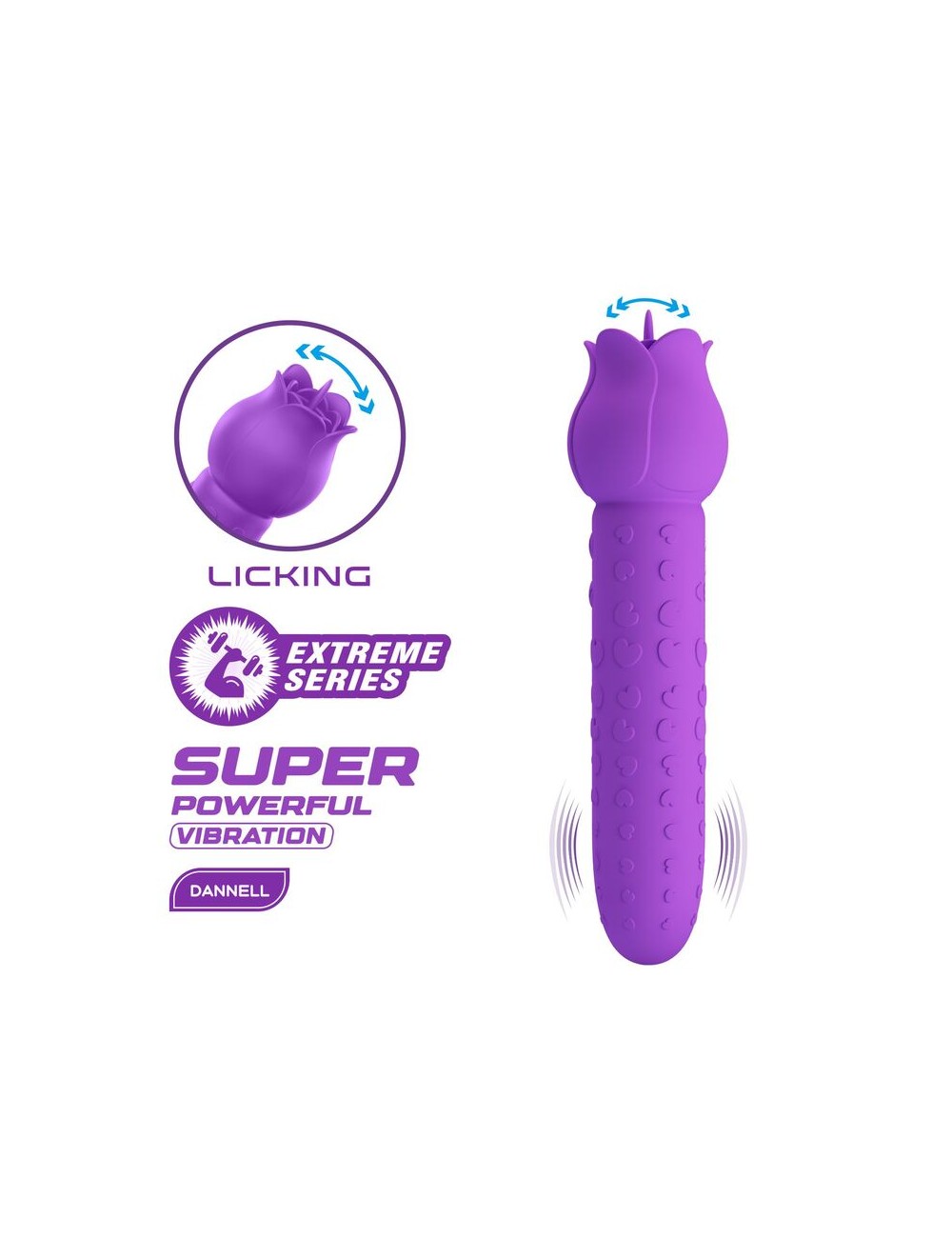 PRETTY LOVE - DANNELL RECHARGEABLE ORAL AND CLITORAL STIMULATOR VIBRATOR PURPLE