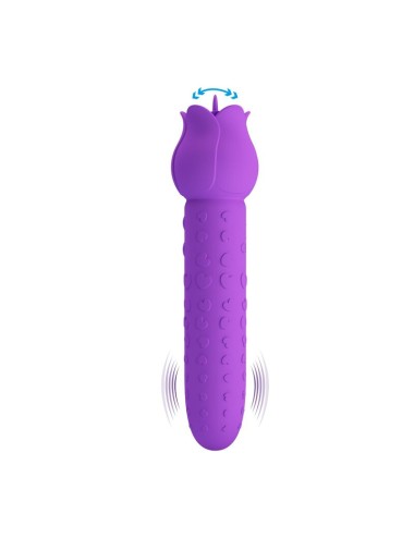 PRETTY LOVE - DANNELL RECHARGEABLE ORAL AND CLITORAL STIMULATOR VIBRATOR PURPLE