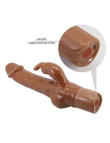PRETTY LOVE - ELLISON REALISTIC RABBIT VIBRATOR 22.6 CM Ø 4.2 CM BROWN