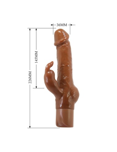 PRETTY LOVE - ELLISON REALISTIC RABBIT VIBRATOR 22.6 CM Ø 4.2 CM BROWN