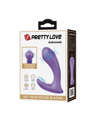 PRETTY LOVE - ANDROMEDA RECHARGEABLE DUAL STIMULATION VIBRATOR PURPLE