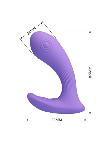 PRETTY LOVE - ANDROMEDA RECHARGEABLE DUAL STIMULATION VIBRATOR PURPLE