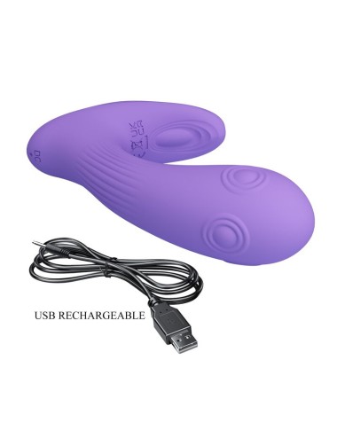 PRETTY LOVE - ANDROMEDA RECHARGEABLE DUAL STIMULATION VIBRATOR PURPLE