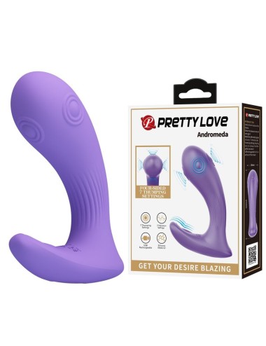 PRETTY LOVE - ANDROMEDA RECHARGEABLE DUAL STIMULATION VIBRATOR PURPLE